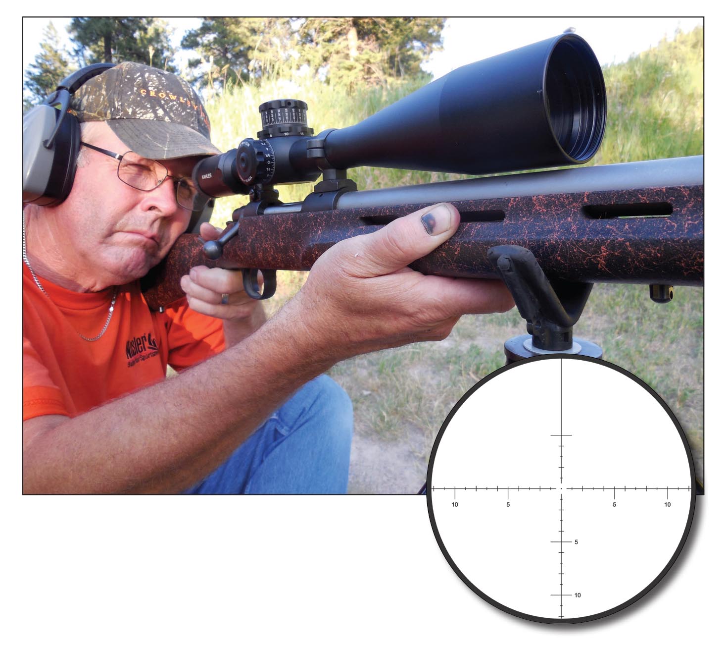 The Kahles K 1050 10-50x 56mm scope includes several features to aid in long-range shooting.